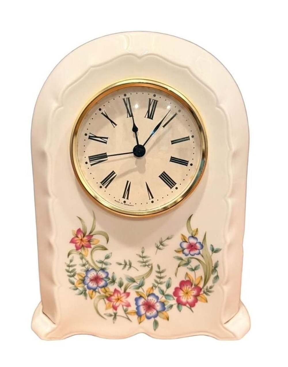 Royal Tara Fine Bone China Floral Mantel Shelf Clock Made in Ireland